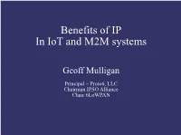 Benefits of IP in Iot and M2M Systems