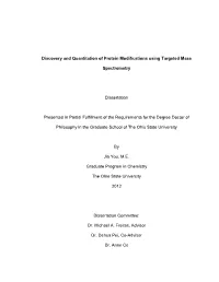 Discovery and Quantitation of Protein Modifications Using Targeted Mass