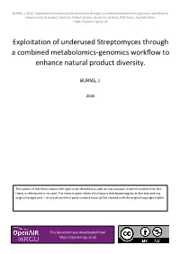 Exploitation of Underused Streptomyces Through a Combined Metabolomics-Genomics Workflow to Enhance Natural Product Diversity