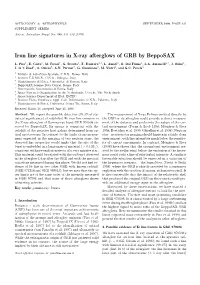 Iron Line Signatures in X-Ray Afterglows of GRB by Bepposax
