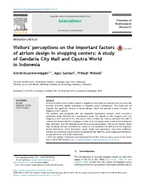 Visitors׳ Perceptions on the Important Factors of Atrium Design in Shopping