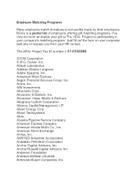 Employee Matching Programs Many Employers Match Donations to Non