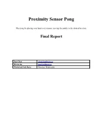 Proximity Sensor Pong
