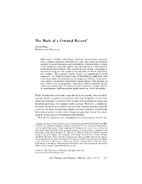 The Mark of a Criminal Record1