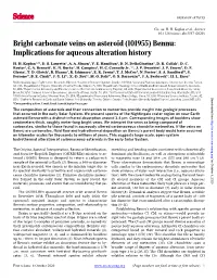 Bennu: Implications for Aqueous Alteration History