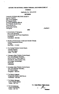 Objections Filed by Applicant in OA 195 of 2016(SZ)(Tandur Citizens Welfare Society Vs