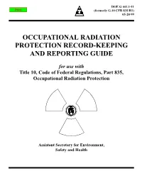 Occupational Radiation Protection Record-Keeping and Reporting Guide