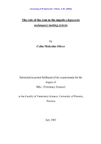 The Role of the Ram in the Impala (Aepyceros Melampus) Mating System