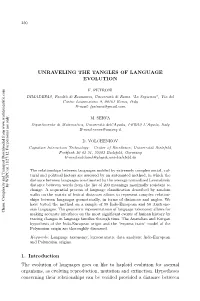 Unraveling the Tangles of Language Evolution
