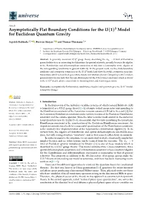 Asymptotically Flat Boundary Conditions for the U(1)3 Model for Euclidean Quantum Gravity