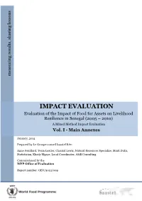 Evaluation of the Impact of Food for Assets on Livelihood Resilience in Senegal (2005 – 2010)