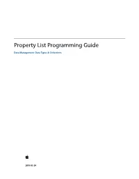 Property List Programming Guide