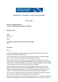 Secondary Consultation Response Ross Hussey
