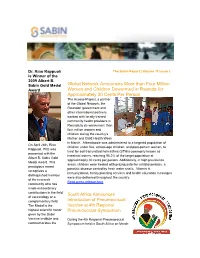 The Sabin Report | Volume 11 Issue 2 Is Winner of the 2009 Albert B