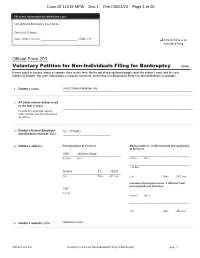 Voluntary Petition for Non-Individuals Filing for Bankruptcy 04/20 If More Space Is Needed, Attach a Separate Sheet to This Form