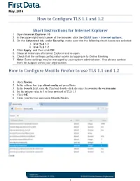How to Configure TLS 1.1 and 1.2