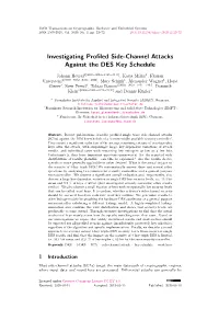 Investigating Profiled Side-Channel Attacks Against the DES Key