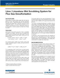 Lime / Limestone Wet Scrubbing System for Flue Gas Desulfurization