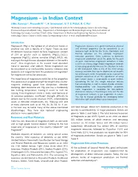 Magnesium – in Indian Context Jithu Jayaraja1,2, Prasanth M.1, 3, A