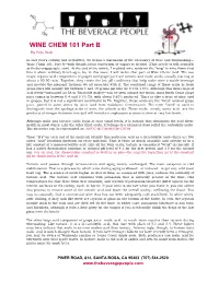 WINE CHEM 101 Part B by Bob Peak
