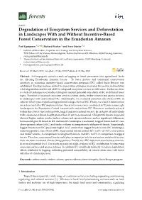 Degradation of Ecosystem Services and Deforestation in Landscapes with and Without Incentive-Based Forest Conservation in the Ecuadorian Amazon