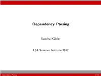Dependency Parsing