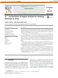 On the Limits of Engine Analysis for Cheating Detection in Chess