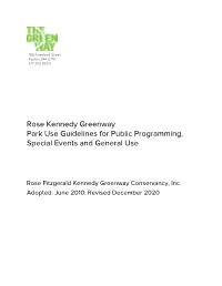 Park Use Guidelines for Public Programming, Special Events and General Use
