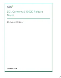 SDL Contenta S1000D 5.8.1 Release Notes