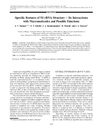 Specific Features of 5S Rrna Structure – Its Interactions with Macromolecules and Possible Functions