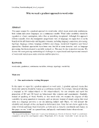 Why We Need a Gradient Approach to Word Order Abstract Keywords