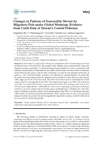 Changes in Patterns of Seasonality Shown by Migratory Fish Under Global Warming: Evidence from Catch Data of Taiwan’S Coastal Fisheries
