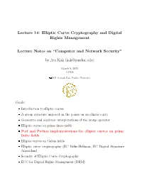 Elliptic Curve Cryptography and Digital Rights Management