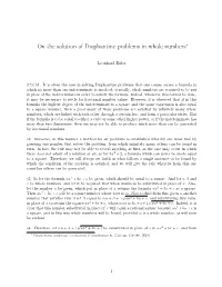 On the Solution of Diophantine Problems in Whole Numbers∗