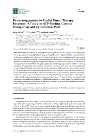 Pharmacogenomics to Predict Tumor Therapy Response: a Focus on ATP-Binding Cassette Transporters and Cytochromes P450