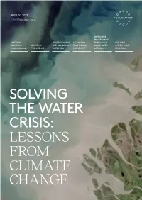 SOLVING the WATER CRISIS: LESSONS from CLIMATE CHANGE Front Cover Image