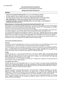 Third Quarter Interim Management Statement Strong Third Quarter Performance