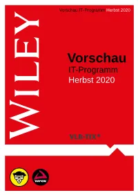 Vorschau IT- Programm Herbst 2020