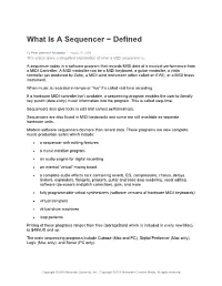 What Is a Sequencer − Defined