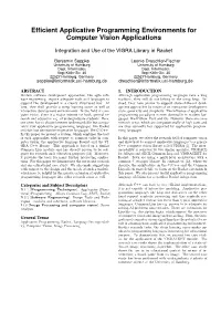 Efficient Applicative Programming Environments for Computer Vision