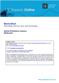 Kinship Terms Are Not Kinship