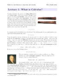 Lecture 1: What Is Calculus?