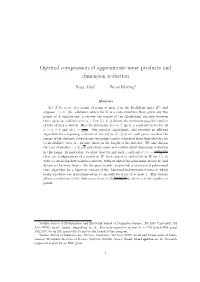 Optimal Compression of Approximate Inner Products and Dimension Reduction