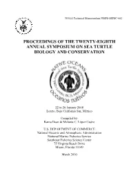 Proceedings of the Twenty-Eighth Annual Symposium on Sea Turtle Biology and Conservation