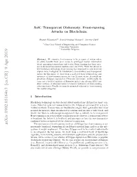 Sok: Transparent Dishonesty: Front-Running Attacks on Blockchain