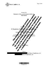 Summary of the Ecotoxicological Studies for Flurtamone