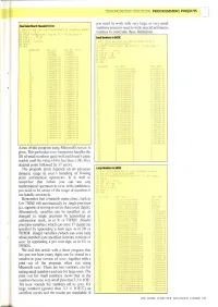 A Run of This Program Using Microsoft's MBASIC Is Given. This Particular