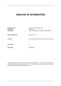 Analysis of Alternatives