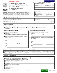 Authorization to Release Protected Health Information to a Third Party