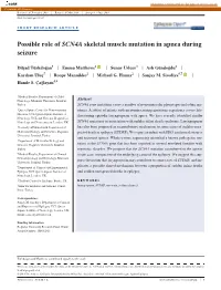 Possible Role of SCN4A Skeletal Muscle Mutation in Apnea During Seizure